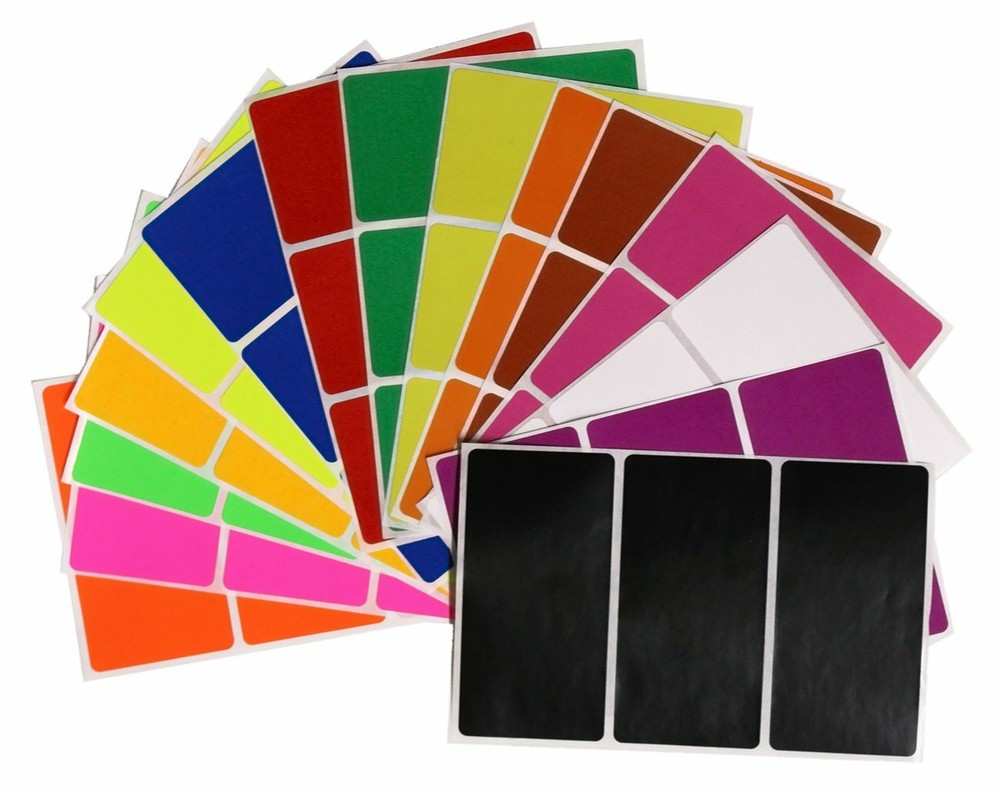 Name Badge Writable Stickers 4 x 2 Inch Rectangular Colored Craft Label
