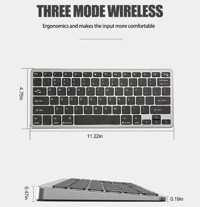Wireless Slim Quiet Keyboard & Mouse Bluetooth 2.4Ghz Apple iMac Office Desktop