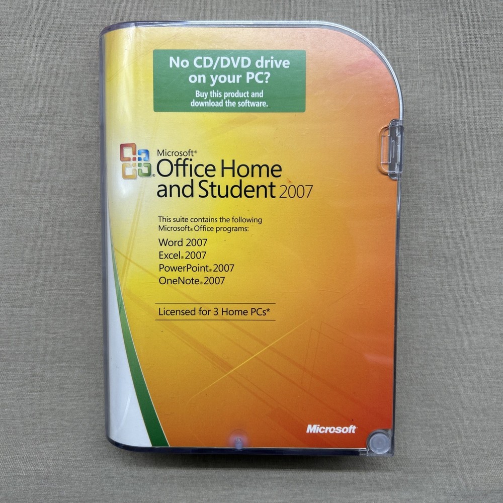 Microsoft Office Home & Student 2007 CD-ROM & Key Word Excel PowerPoint OneNote