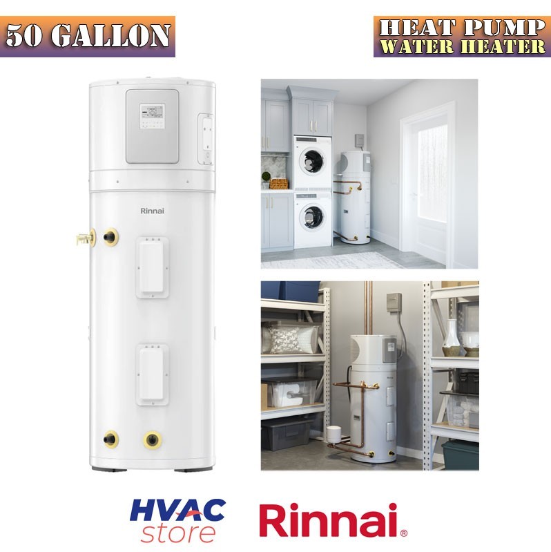 Rinnai 50 Gallon Electric Heat Pump Water Heater Residential 1PH 4.5KW 208/240V