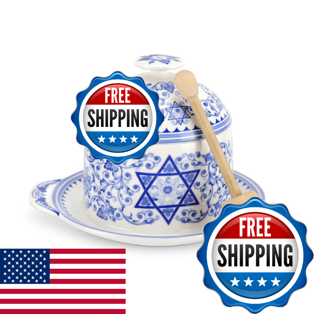 Spode Judaica Honey Pot