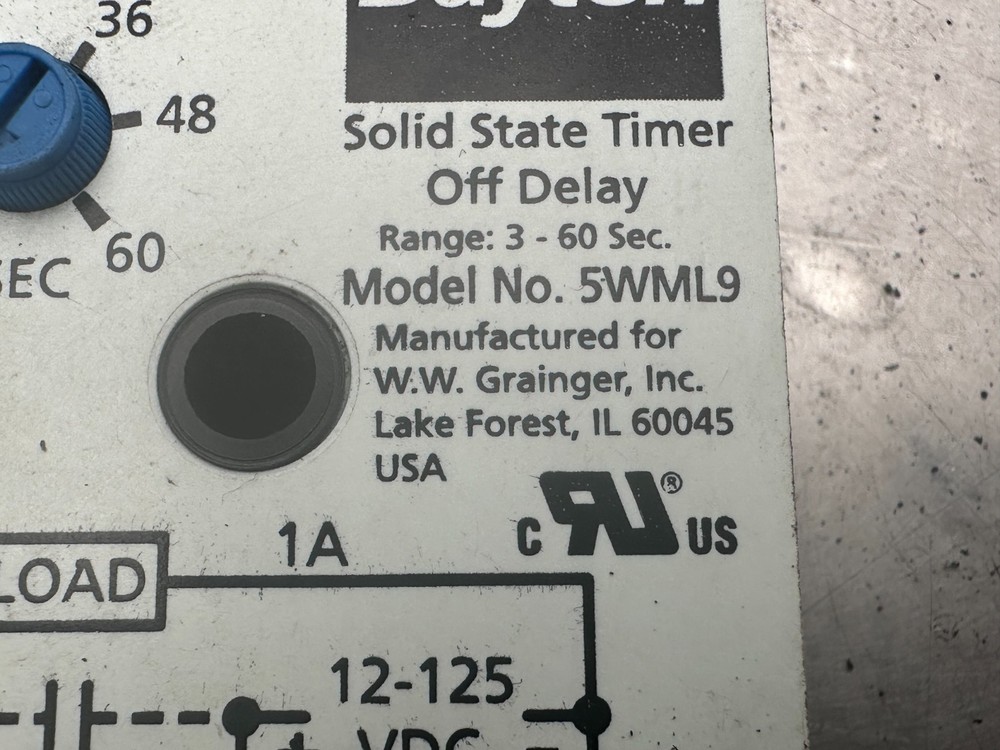 Dayton 5WML9 Solid State Timer - Off Delay