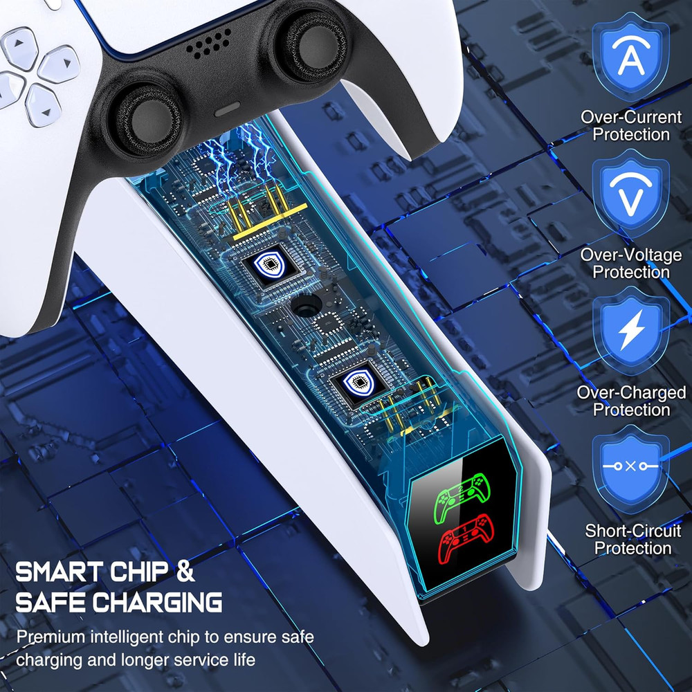 PS5 Controller Charger Station for Playstation 5 Controllers with LED Light Dual
