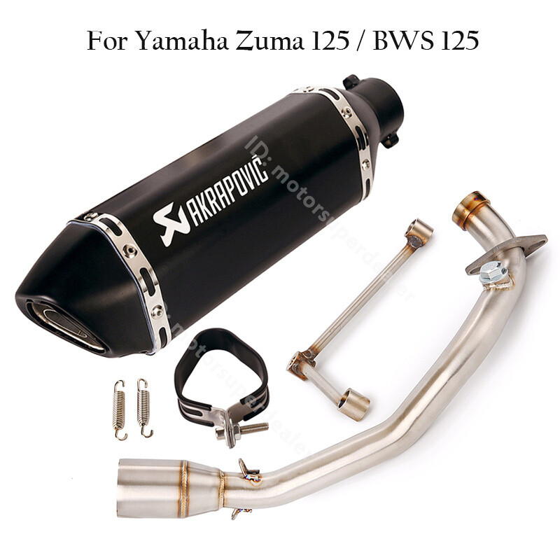 For Yamaha Zuma 125 BWS Exhaust Front Pipe Muffler Tips 370mm Modified System
