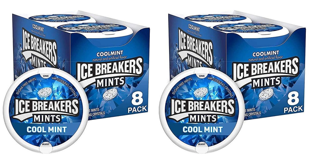 ICE BREAKERS Sugar Free Mints, Coolmint, 1.5 Ounce (Pack of 8) (2-Pack)