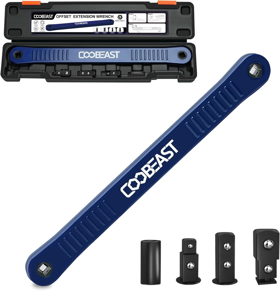 Offset Extension Wrench Impact Ready Socket Wrench Extender Tool with Versatile