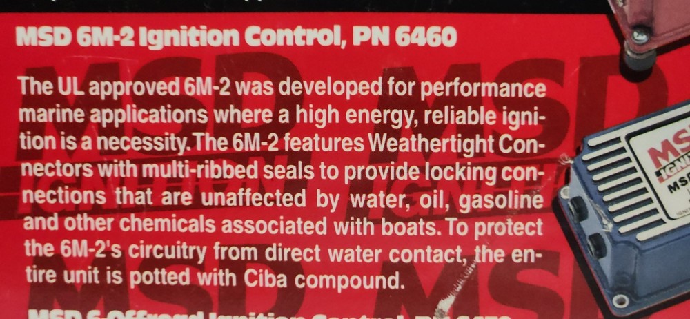 MSD Ignition 6460/ 6560 MSD 6M-2L Marine Ignition