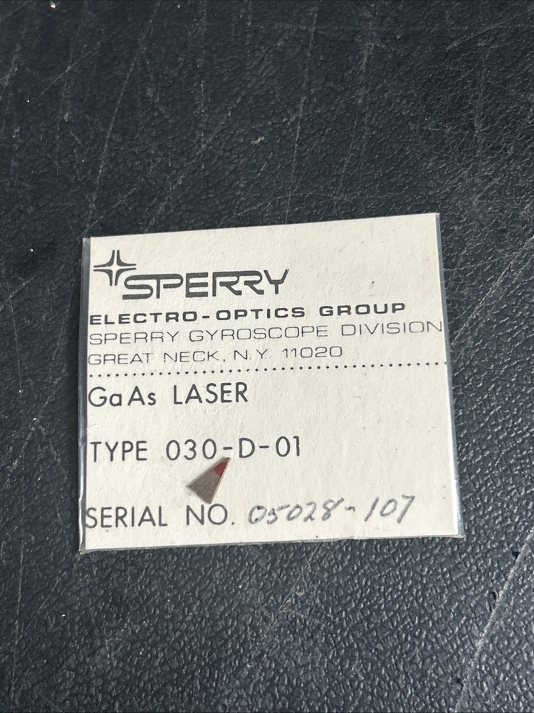 Sperry Electro-Optics Group GaAs Laser, Type 030-D-01