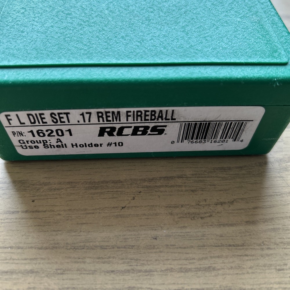 RCBS FL RELOADING DIE SET .17 REM FIREBALL. # 16201, GROUP A