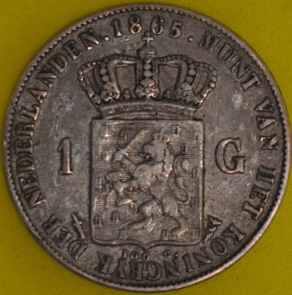 1865 Netherlands Gulden VF