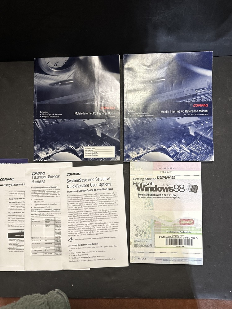 1999 Compaq Mobile Internet PC Reference Manual, Feature Guide, Getting Started