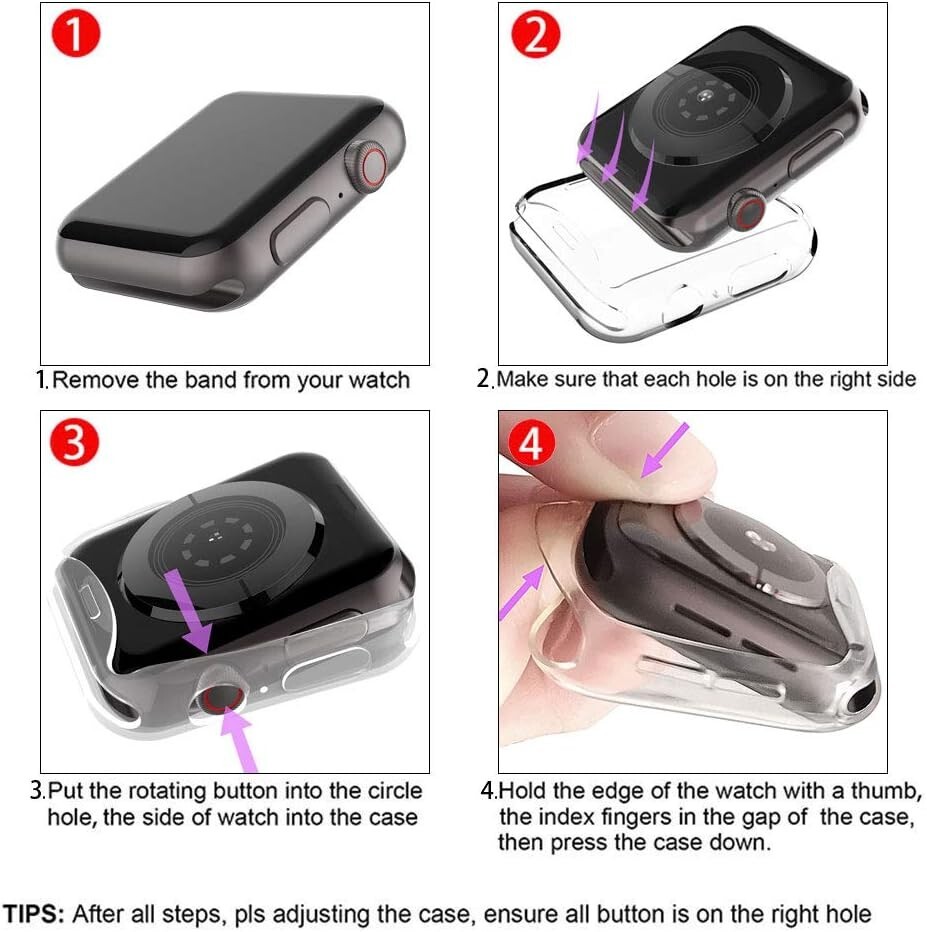 Julk 2-pack Transparent TPU Case For Apple Watch