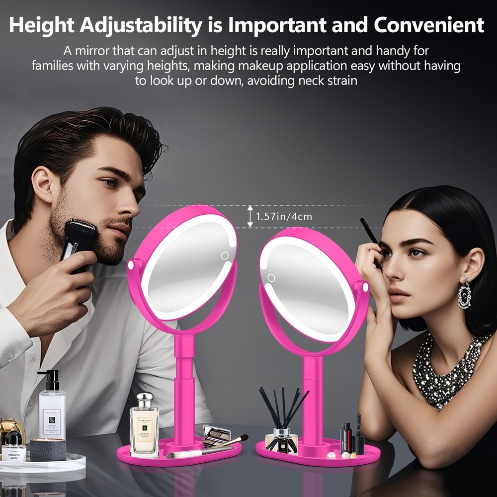 Makeup Mirror with Lights, 30X Magnifying Mirror with Light and Touch Switch,...