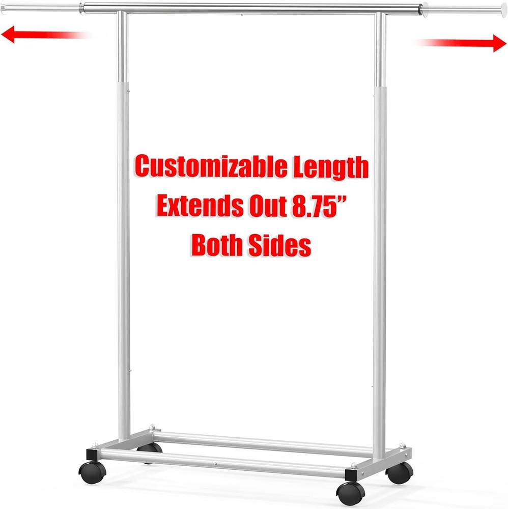 Adjustable Workspace Garment Rack - Elegant 30" to 48" Extendable Design