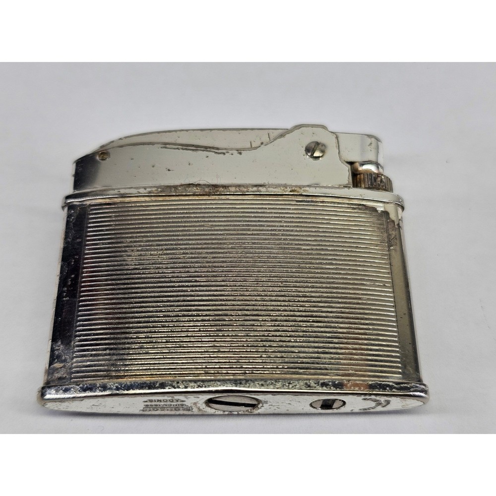 Ronson Lighter Set Adonis Varaflame Vintage Silver Chrome Fair Condition 2pc