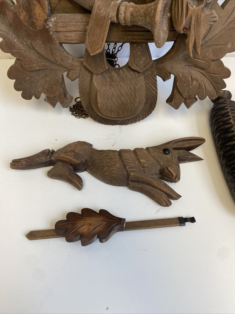 Vintage Large German Black Forest Hunter's Cuckoo Clock Germany- Untested