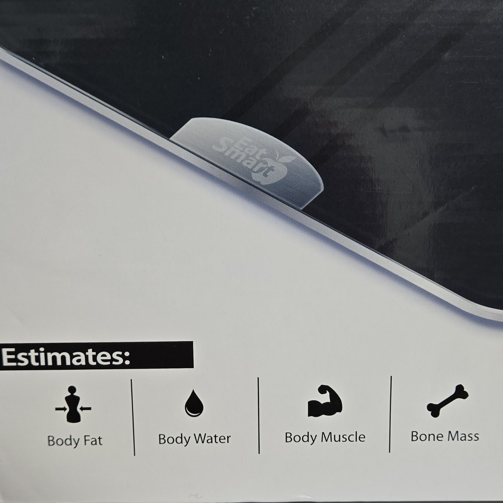 EatSmart Precision GetFit Body Analyzing Digital Glass Modern Black Scale