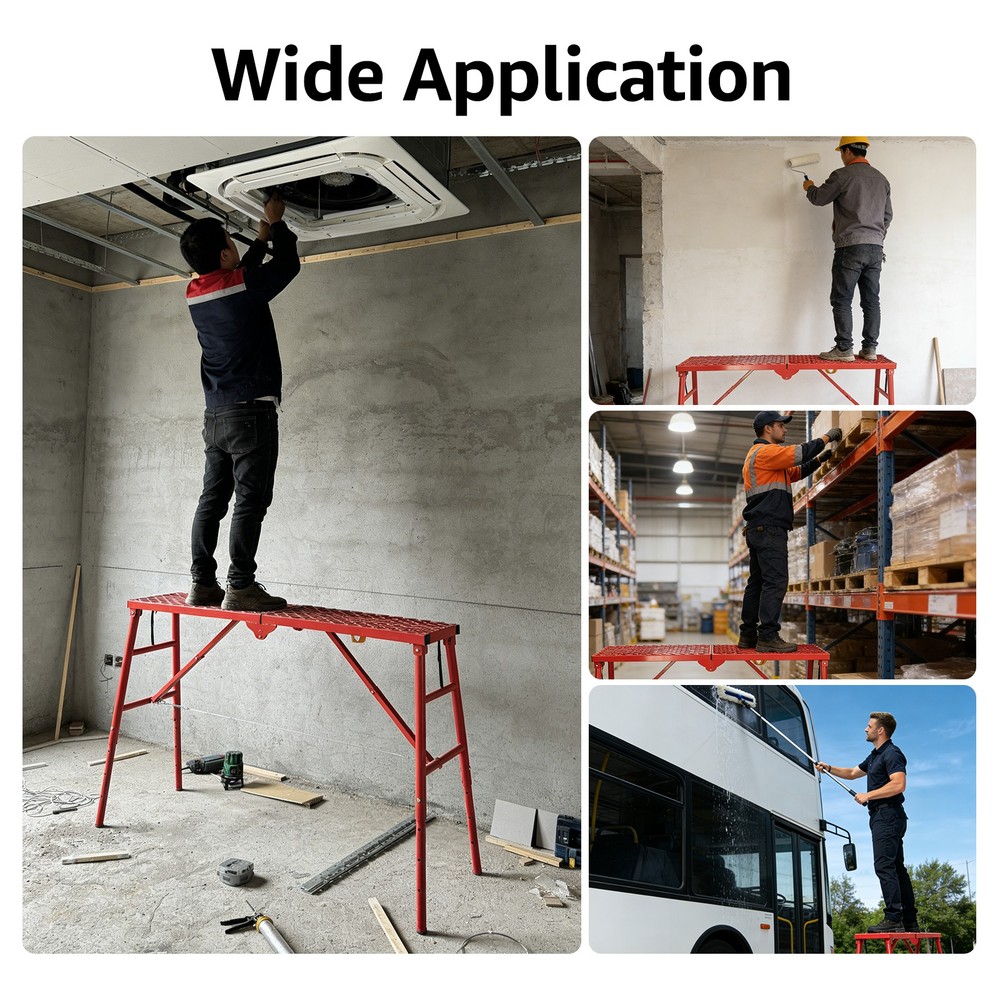 800 LBS Folding Scaffolding Platform 5 Levels Height Adjustable Work Platform