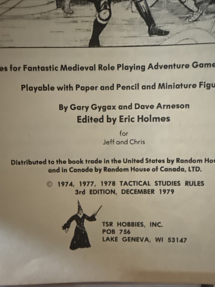Vintage 1978 Dungeons & Dragons Basic Rule Book Blue Dragon 3Rd Edition #2001