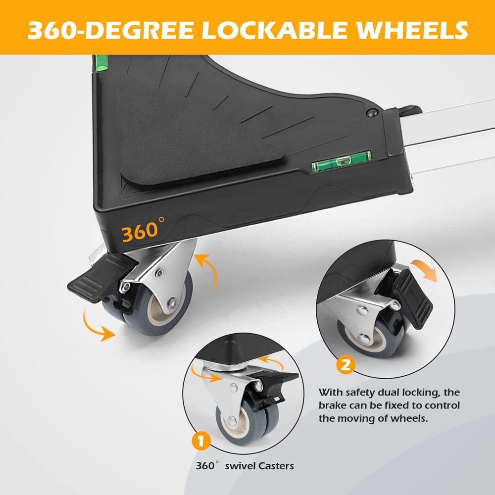 Adjustable Mini Fridge Stand Mobile Roller with Locking Wheels for Appliances