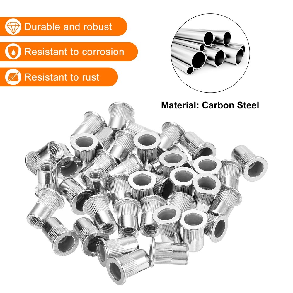 45Pcs Rivet Nut Flat Head, 1/4"-20 Socket Head Cap Screws and Flat Washers