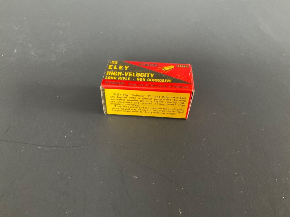 EMPTY 22 AMMO BOX ELEY long Rifle Rabbit MINTY England #2