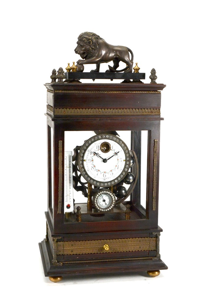 Mystery Ferris Wheel Gravity Weight Driven Ball Bearing Regulator Table Clock