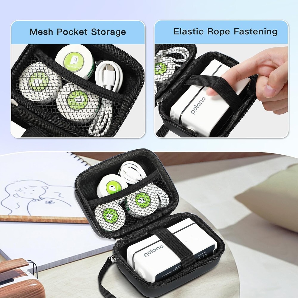 Label Printer Case Compatible with P31S Label Maker, (Case Only), Black