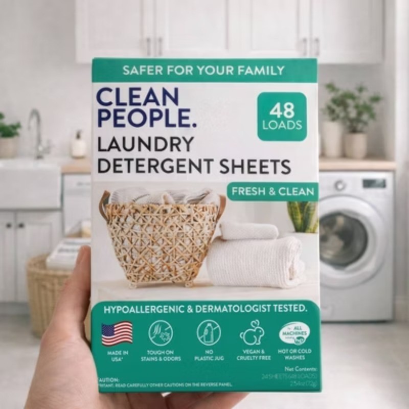 Clean People Laundry Detergent Sheets - Fresh & Clean - 48 Loads