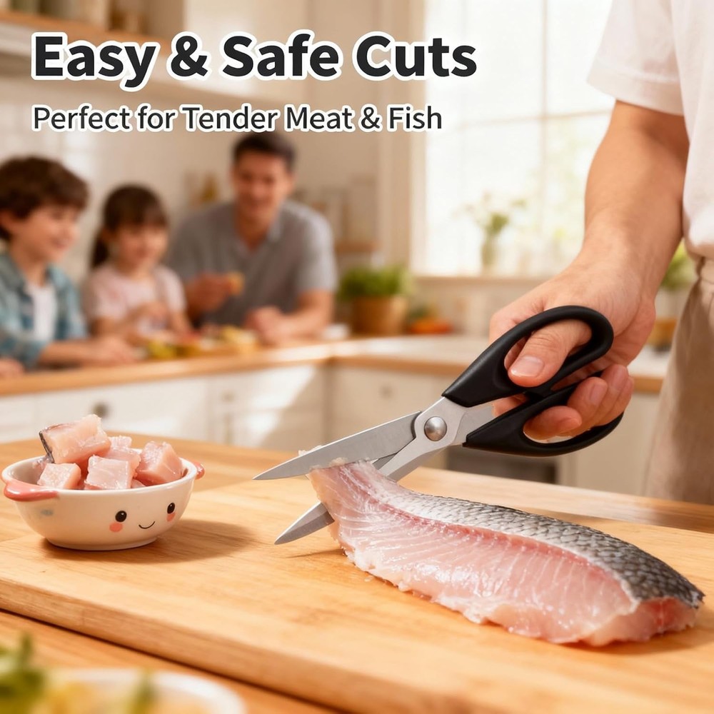 Multipurpose Kitchen Shears, 8.7" Professional Heavy-Duty Scissors, Dishwasher S