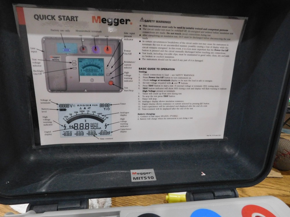 Megger Model: MIT510 Insulation Tester