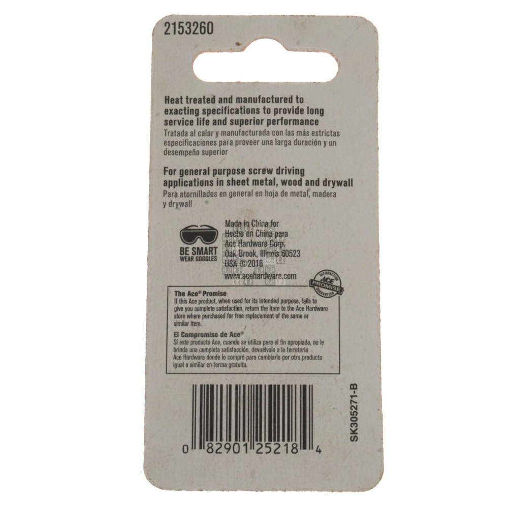 ACE Hardware 2153260 #0 Square / SQ0 Driver Bits, 2" Length