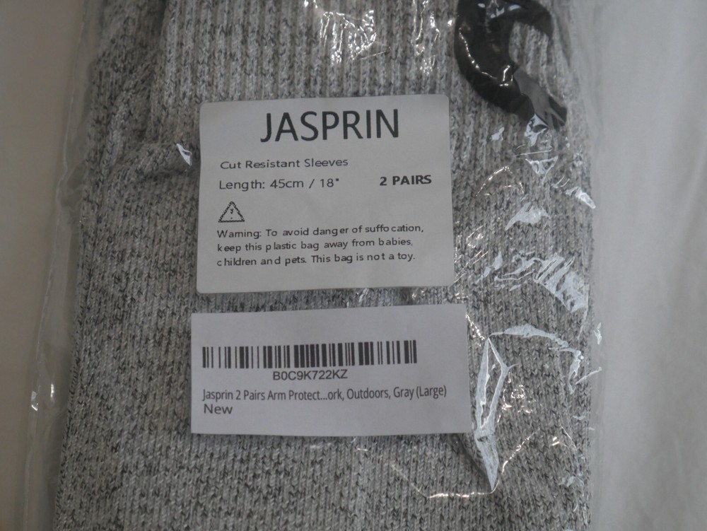 Jasprin Cut Resistant Sleeves with Thumb Hole for Work Preventing Stab (2D2)