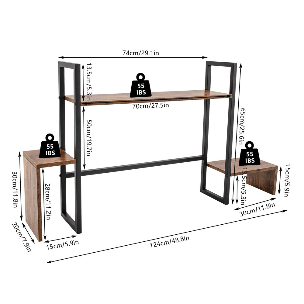 Countertop Computer Rack Desk Storage Organizer Desktop Bookshelf Display Shelf