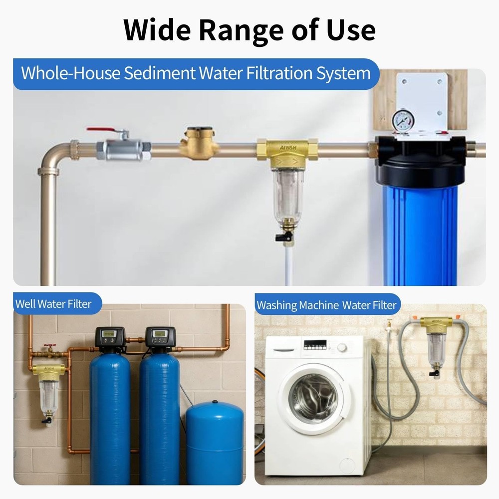 40 Micron Spin Down Sediment Whole House Water Filter System