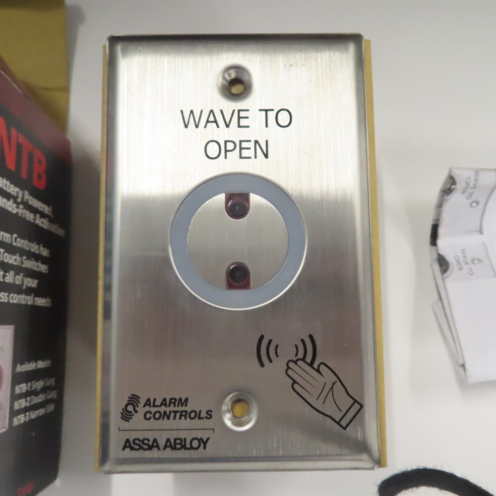 Alarm Controls NTB-1 No Touch Exit Motion Sensor, Single Gang, Silver Assa Abloy