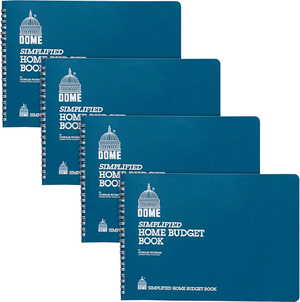 Dome Publishing Home Budget Book - Wire Bound - White - 4/Bundle (840BD)