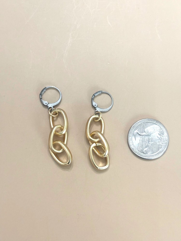Chunky chain Matte Gold Plated Earrings