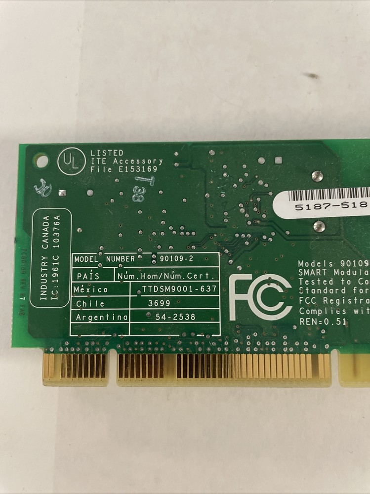 SMART MODULAR MODEM, 5187-4317 90109-2 PCI Card