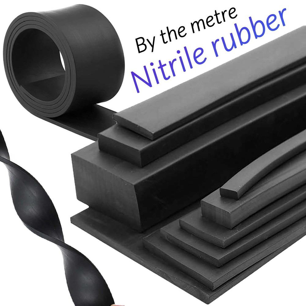 Solid Neoprene Rubber Strip 3-20mm Thick 10-70mm Width Rubber Strips 1-25 Metre