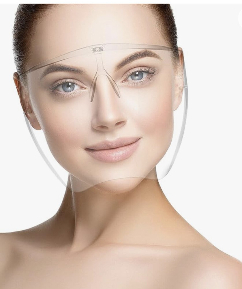 "FULL MASK" Shield Mirror GRADIENT Women OVERSIZED FULL FACE SHIELD CLEAR