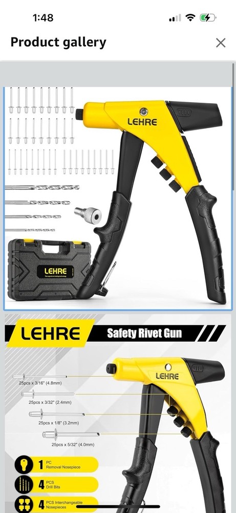 LEHRE One-Hand Riveting Tool Set, Heavy Duty Riveter