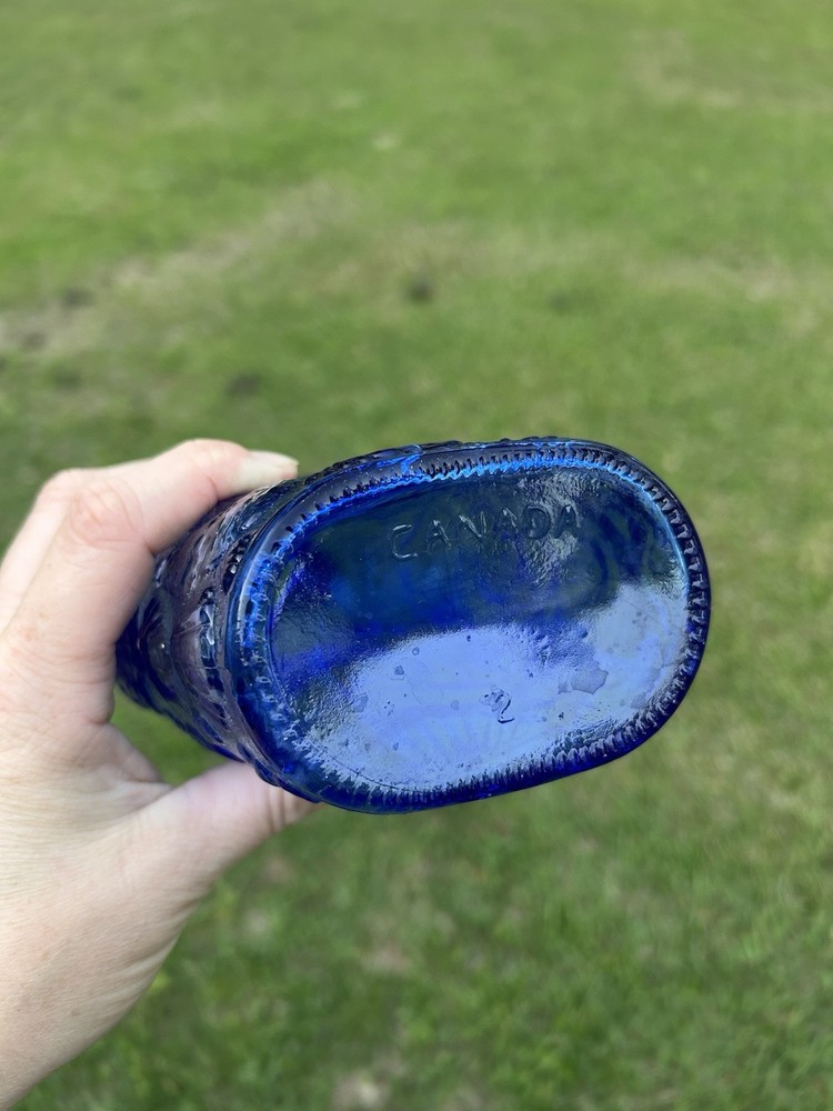 Cobalt Blue Corktop Seashell Bottle