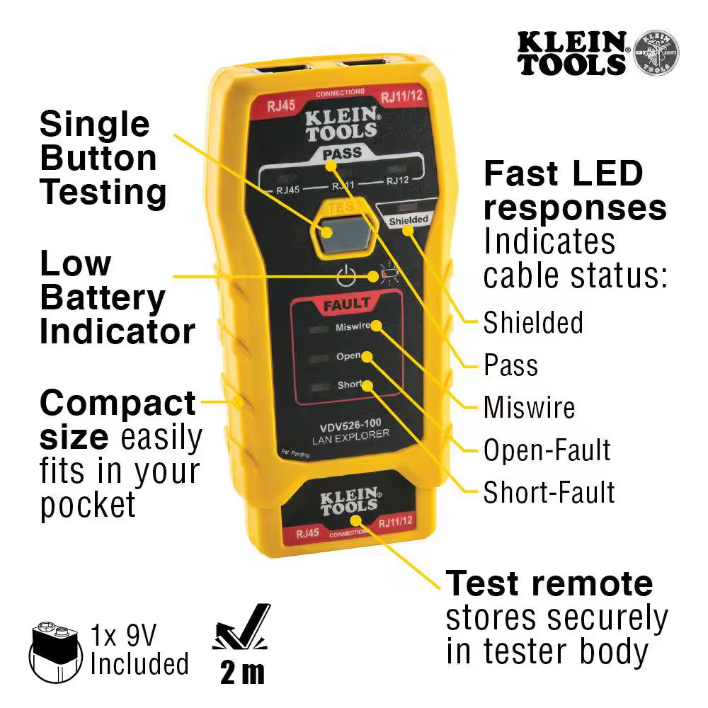 Klein Tools Vdv Lan Tester Tool Set 5 Piece