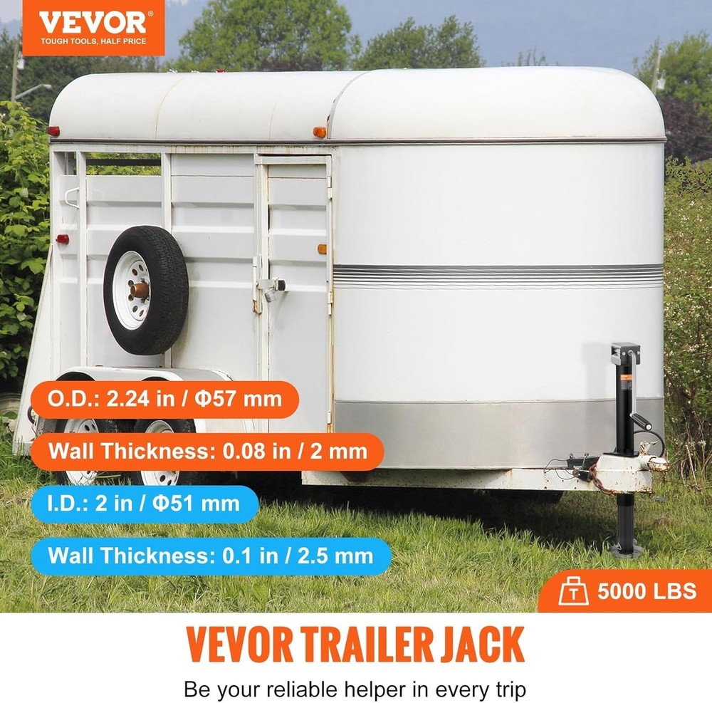 Trailer Jack A Frame Bolt on Trailer Tongue Jack 5000 lbs with Drop Leg