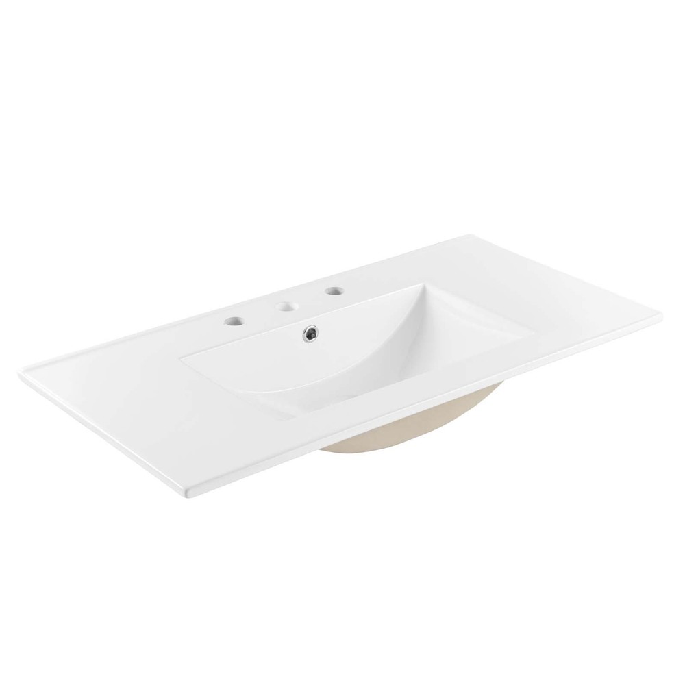 Modway Alchemist 36" Bathroom Vanity in White Black