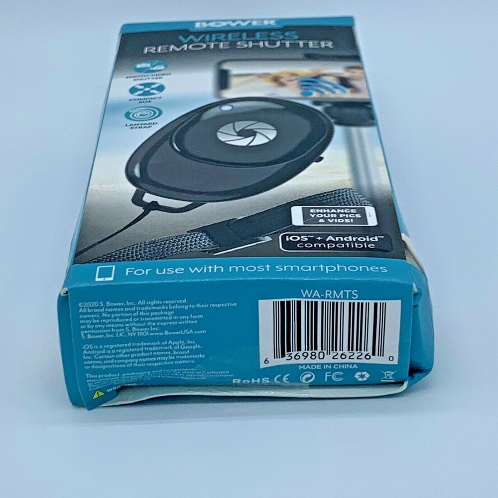 Bower Smart Photography Wireless Remote Shutter iOS, Android, Smartphone