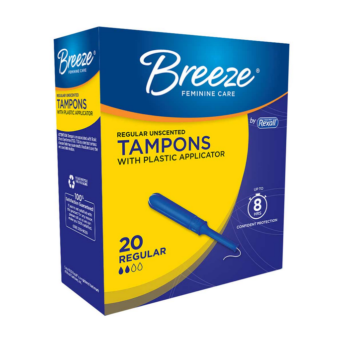 Breeze Unscented Plastic Scented Tampons Regular 20 Ct plastic applicator mujer