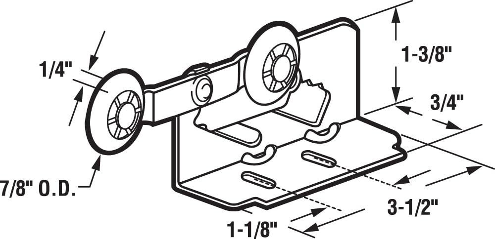 2 Pack Silver Hardware Pocket Door Top Roller with Adjustable Bracket New
