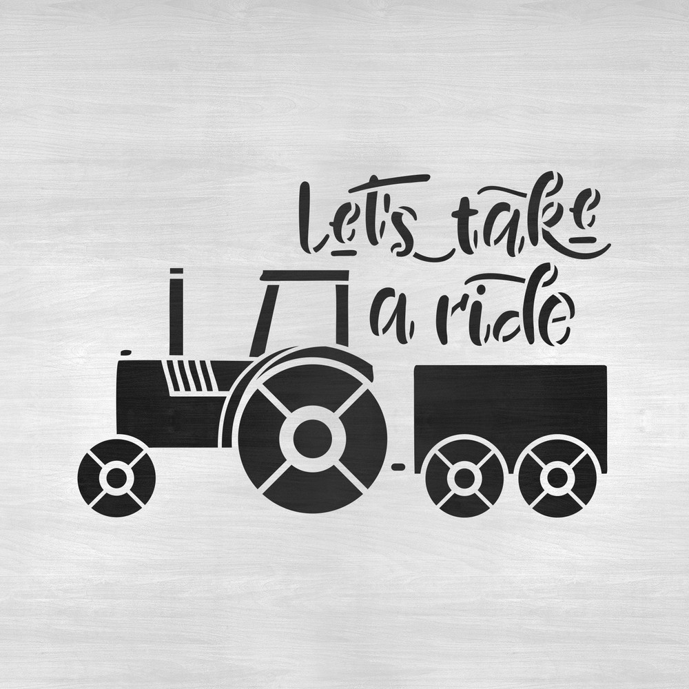 Tractor Ride Stencil - Durable & Reusable Mylar Stencils